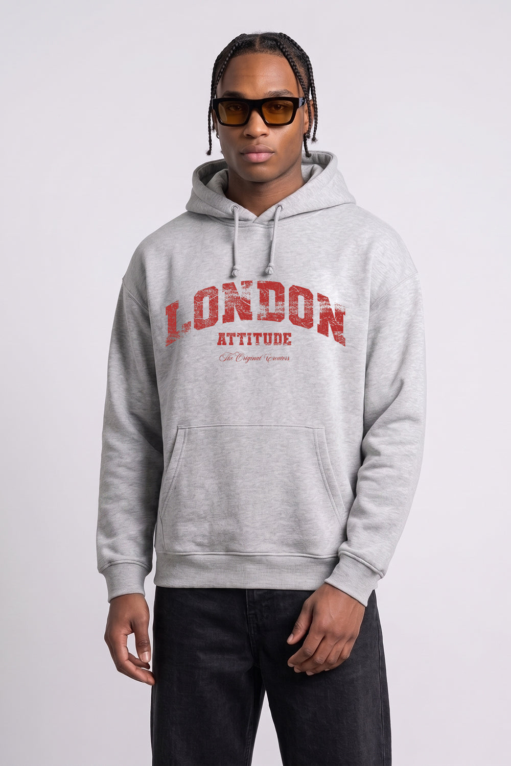 Relaxed Fit Collegiate Graphic Hoodie in Red