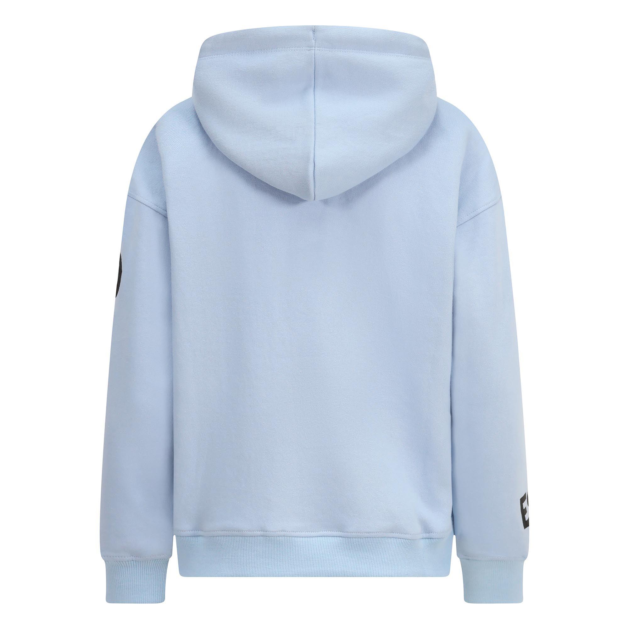 Women's Relaxed Fit Printed Hoodie Sky Blue - London Attitude