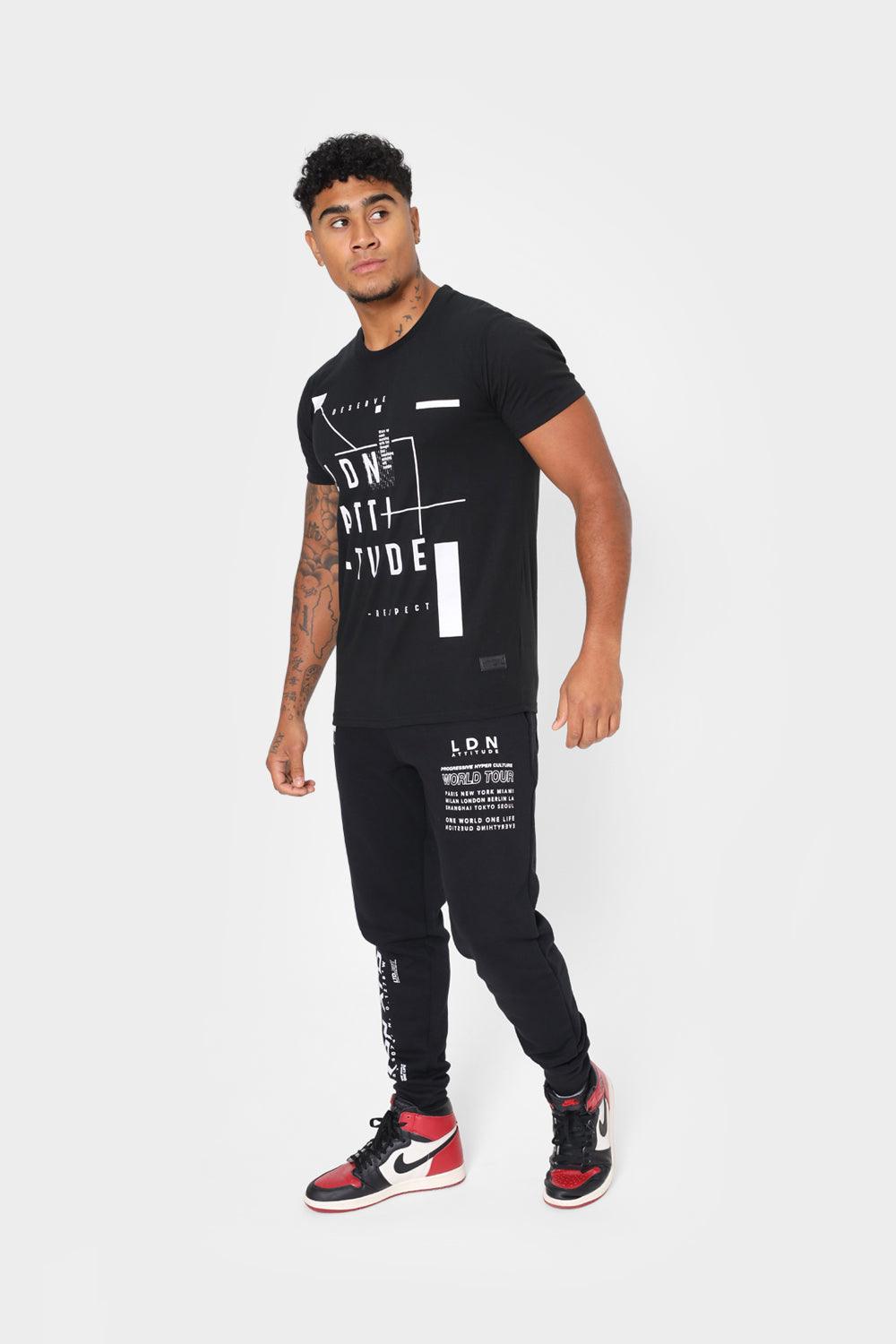 London Attitude World Tour Edition Joggers in Black - London Attitude