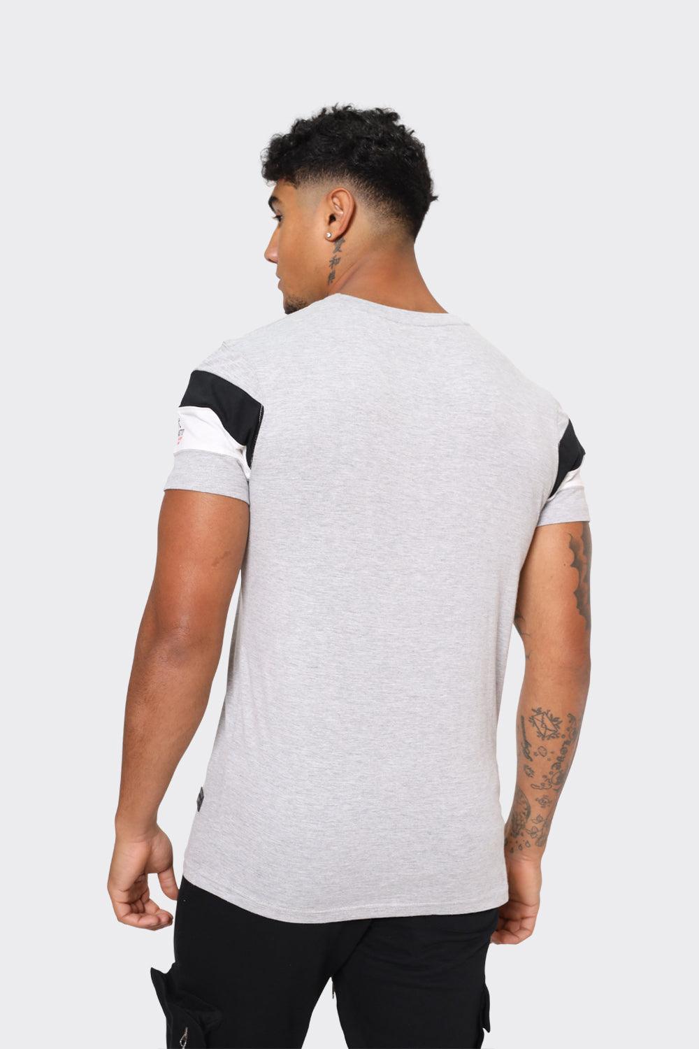 Men's Grey London Attitude T-Shirt with Stripe Graphic - London Attitude