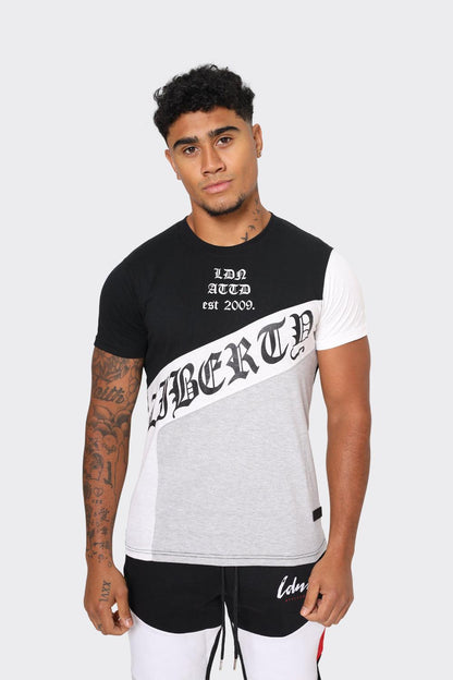 Men's Liberty Graphic T-Shirt by London Attitude -Black, Grey & White - London Attitude