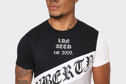 Men's Liberty Graphic T-Shirt by London Attitude -Black, Grey & White - London Attitude