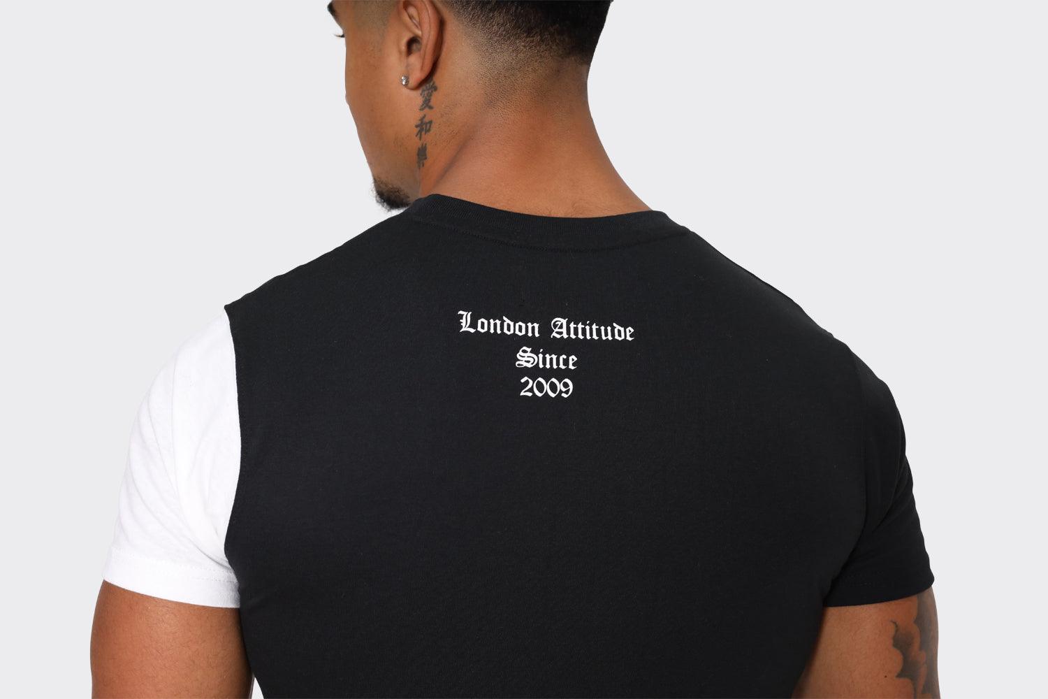 Men's Liberty Graphic T-Shirt by London Attitude -Black, Grey & White - London Attitude