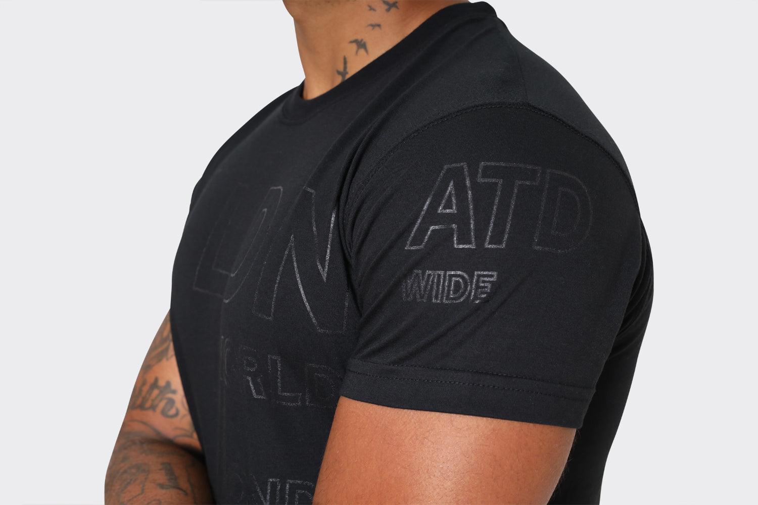 LDN Attitude Embossed Print T-Shirts in Black - London Attitude