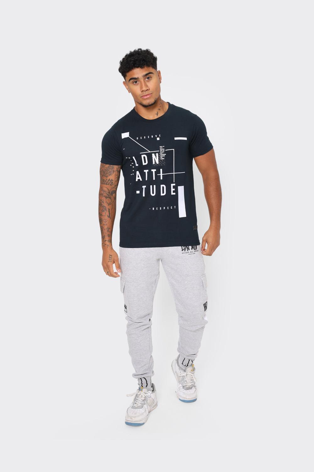 LDN Attitude Graphic T-Shirt in Dark Blue - London Attitude