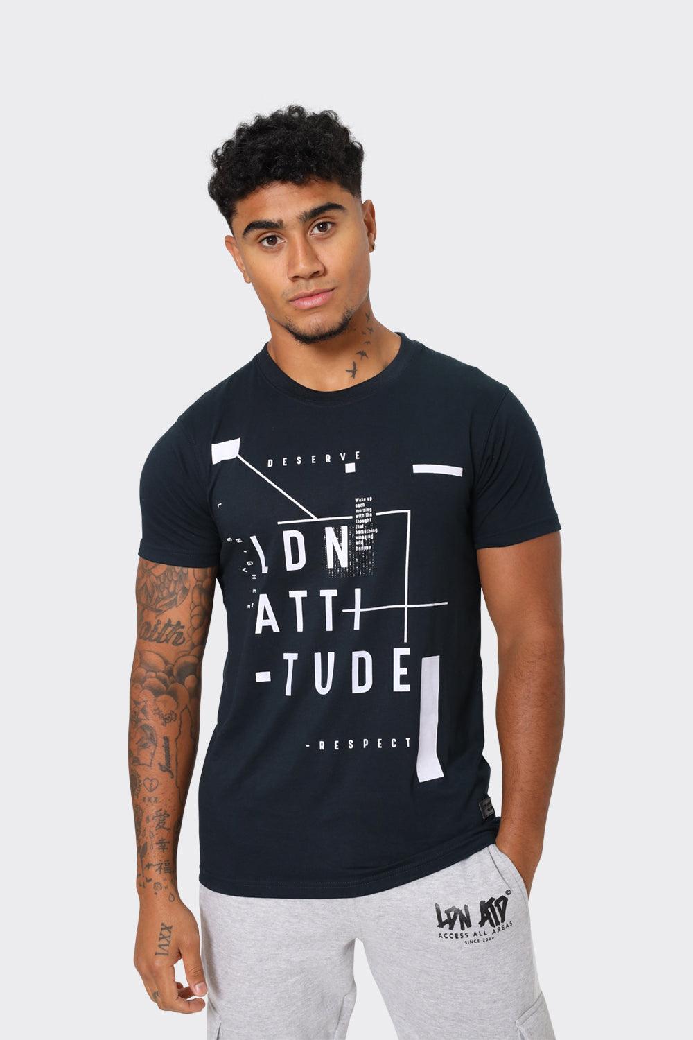 LDN Attitude Graphic T-Shirt in Dark Blue - London Attitude
