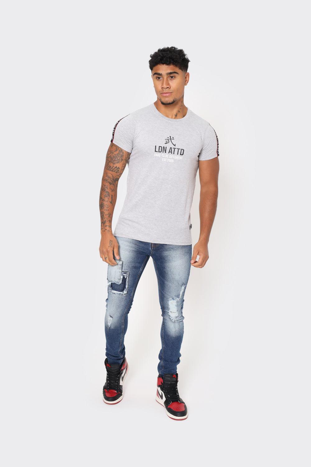 Men's LDN ATTD Grey Crew Neck - "Dare to Be Different" Graphic T-Shirt - London Attitude