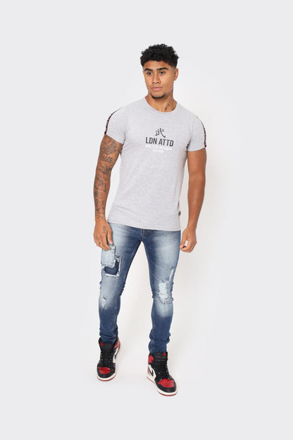 Men's LDN ATTD Grey Crew Neck - "Dare to Be Different" Graphic T-Shirt - London Attitude