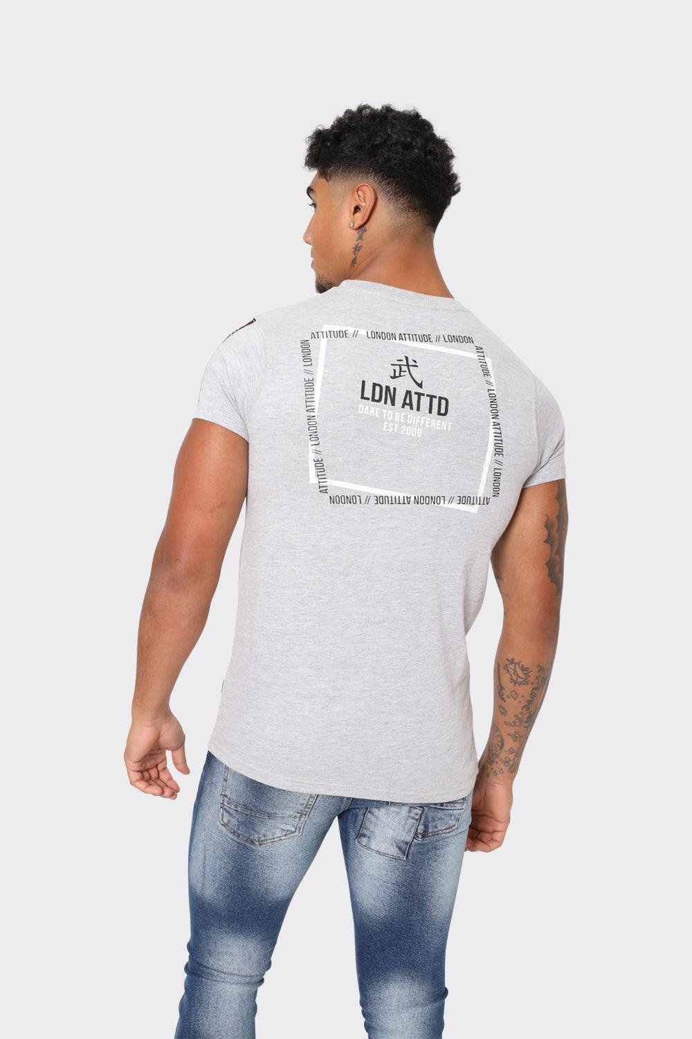 Men's LDN ATTD Grey Crew Neck - "Dare to Be Different" Graphic T-Shirt - London Attitude