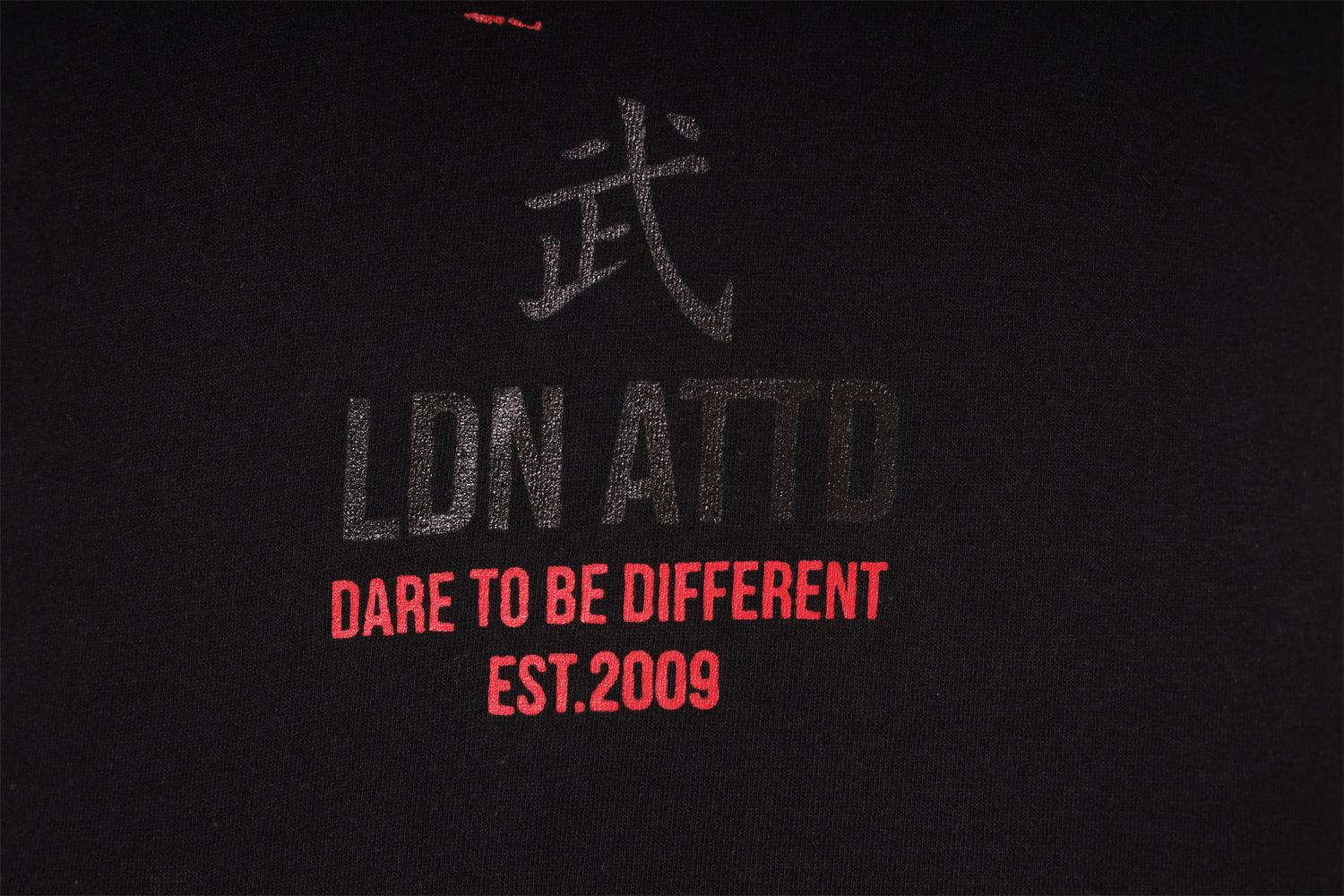 LDN ATTD Black T-Shirt with Red Torii Gate Graphic - London Attitude