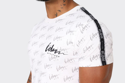 LDN ATTD White Signature All Over Print T-Shirts - London Attitude