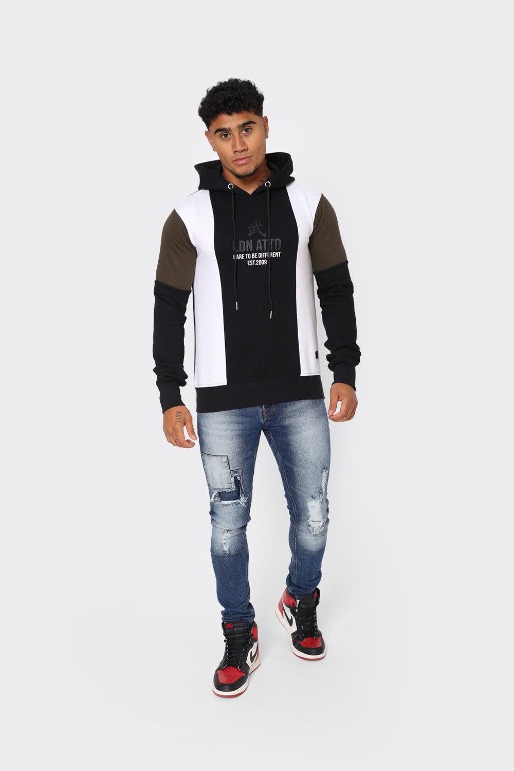 Men's Color block London Attitude  Hoodie – 'Dare to Be Different' Graphic Print - London Attitude