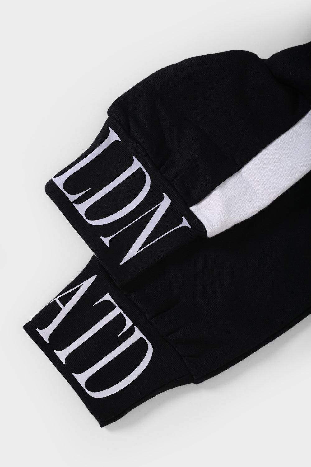 Men's Black and White Stripe Cargo Joggers with LDN ATD Cuffs - London Attitude