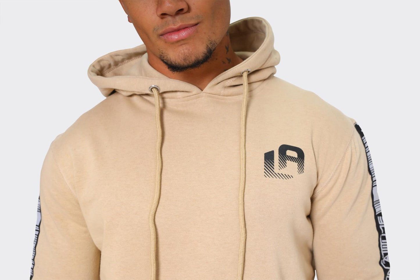 Floral Graphic Print Hoodie with Taped Sleeve - London Attitude