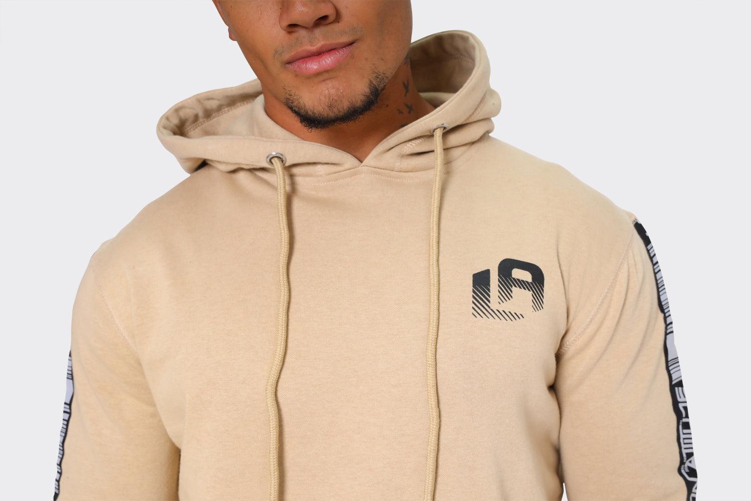 Floral Graphic Print Hoodie with Taped Sleeve - London Attitude