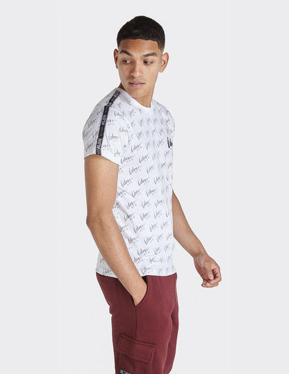 LDN ATTD White Signature All Over Print T-Shirts - London Attitude