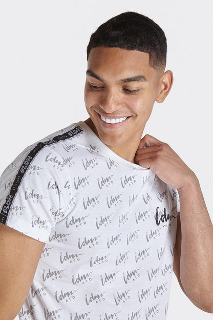 LDN ATTD White Signature All Over Print T-Shirts - London Attitude