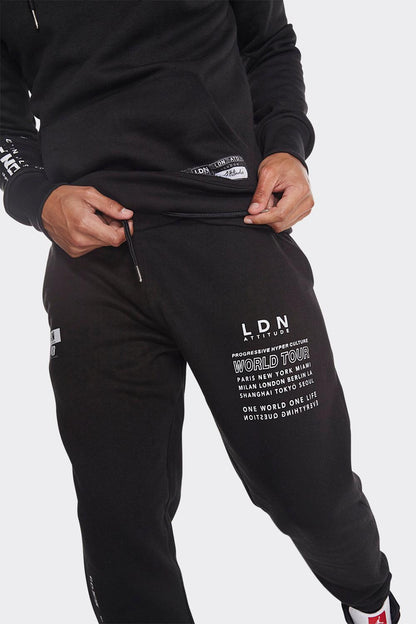 London Attitude World Tour Edition Joggers in Black - London Attitude