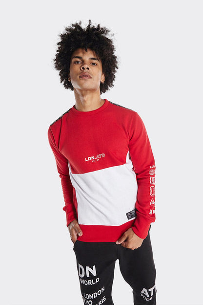 London Attitude Cut & Sew Printed Sweatshirt with Zipper Pocket - London Attitude