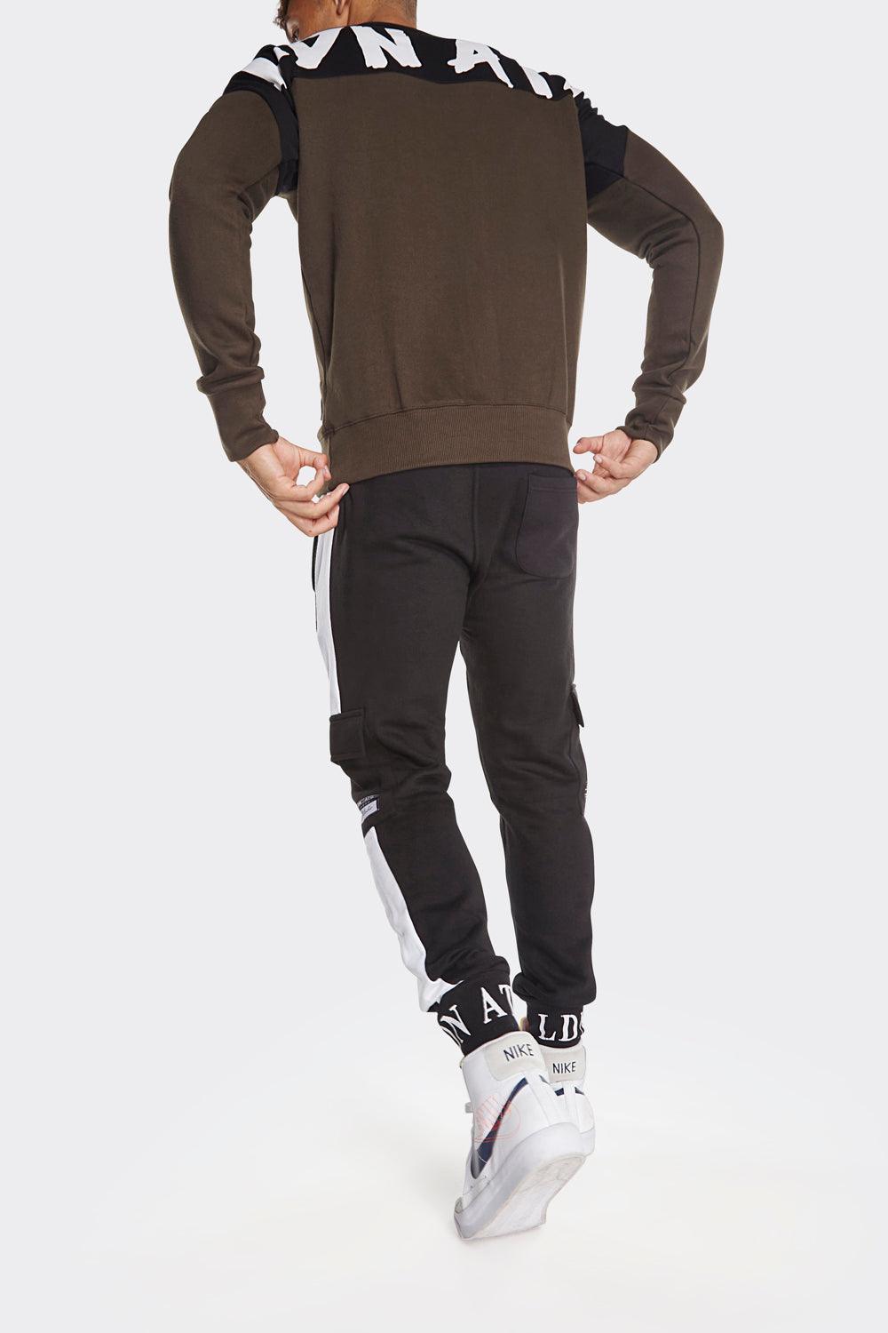 Men's Black and White Stripe Cargo Joggers with LDN ATD Cuffs - London Attitude