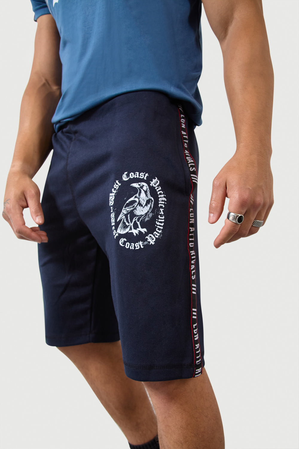 Navy West Coast Jogger Shorts - London Attitude