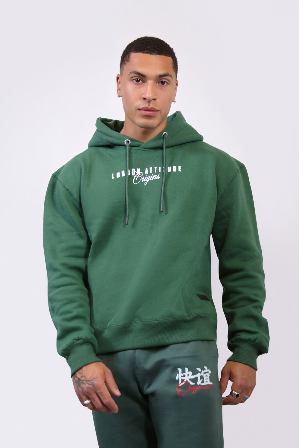 Green Relax Fit Streetwear Hoodie-Tokyo Edition - London Attitude