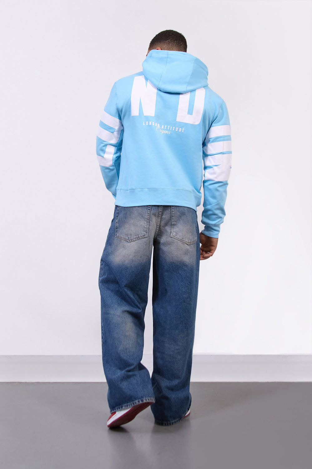 Sky Blue Relax Fit Streetwear Hoodie-London Edition - London Attitude