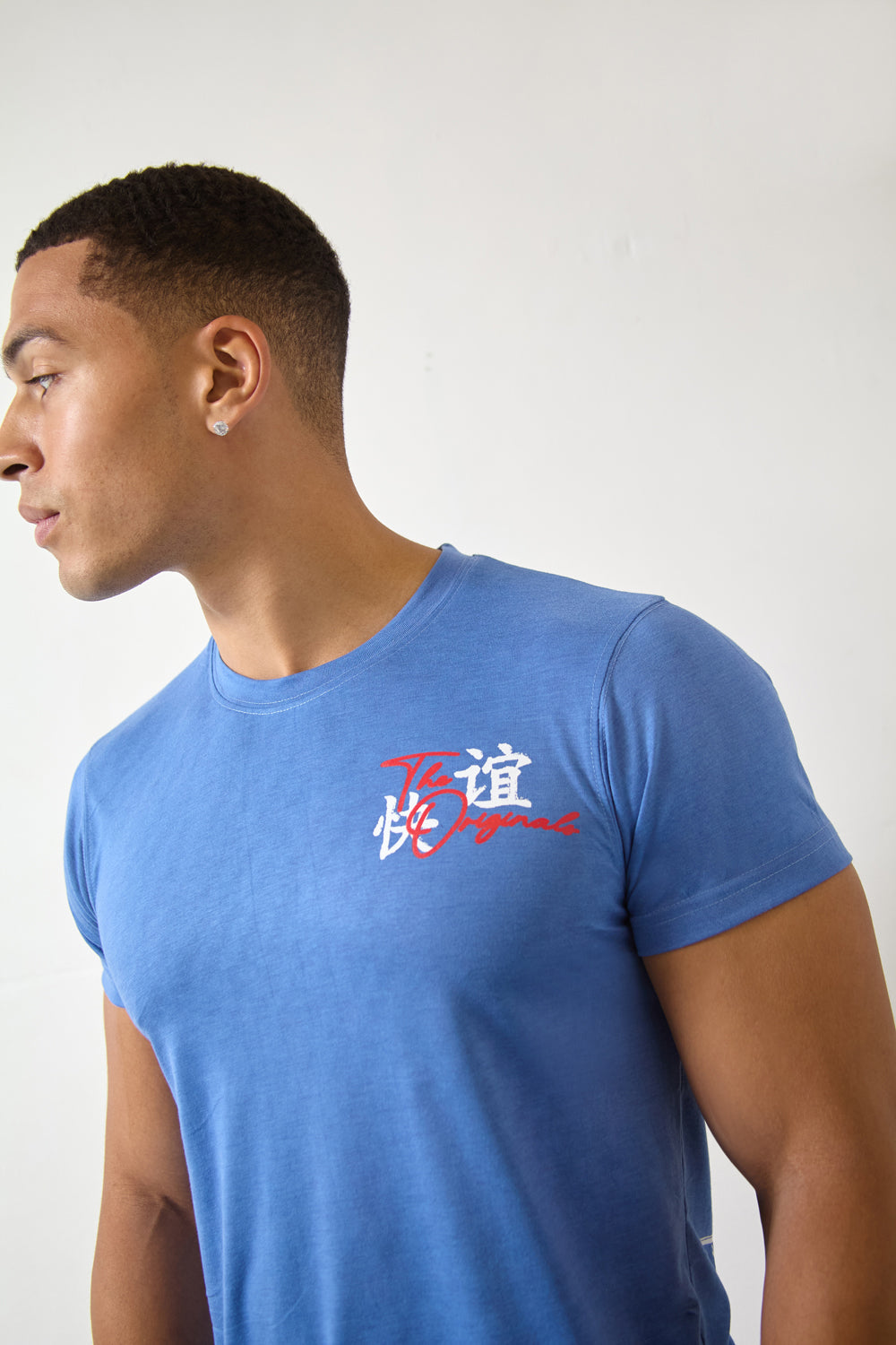 Tokyo Dragon Graphic Regular Fit T-Shirt in True Blue – Originals Edition - London Attitude