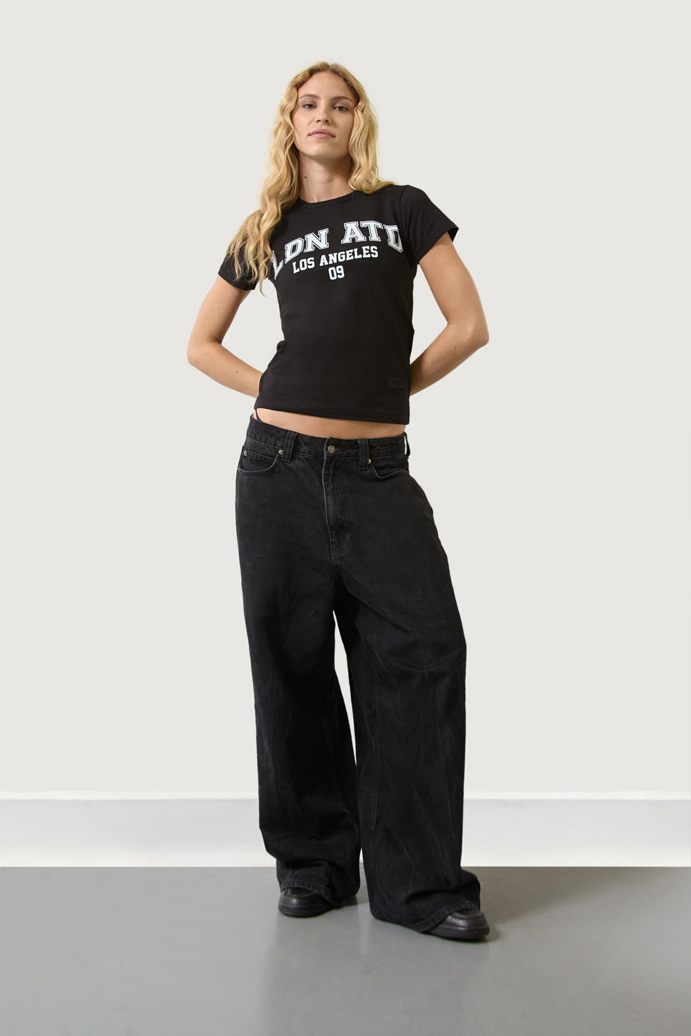 Women’s Black "LDN ATD Los Angeles  09" Graphic T-Shirt