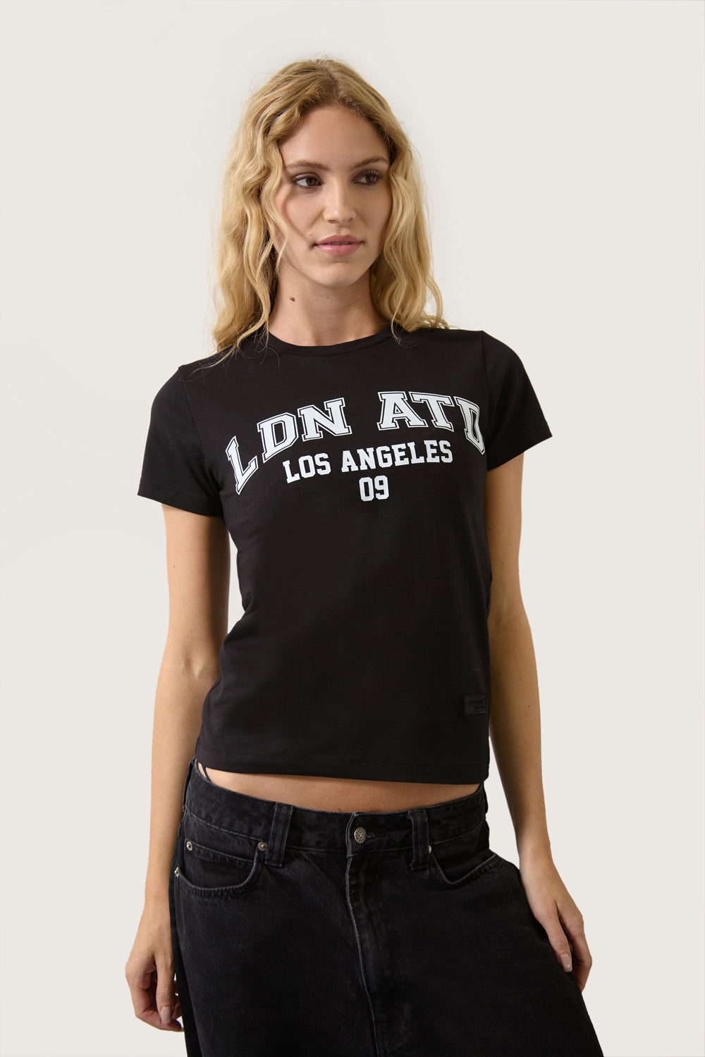 Women’s Black "LDN ATD Los Angeles  09" Graphic T-Shirt