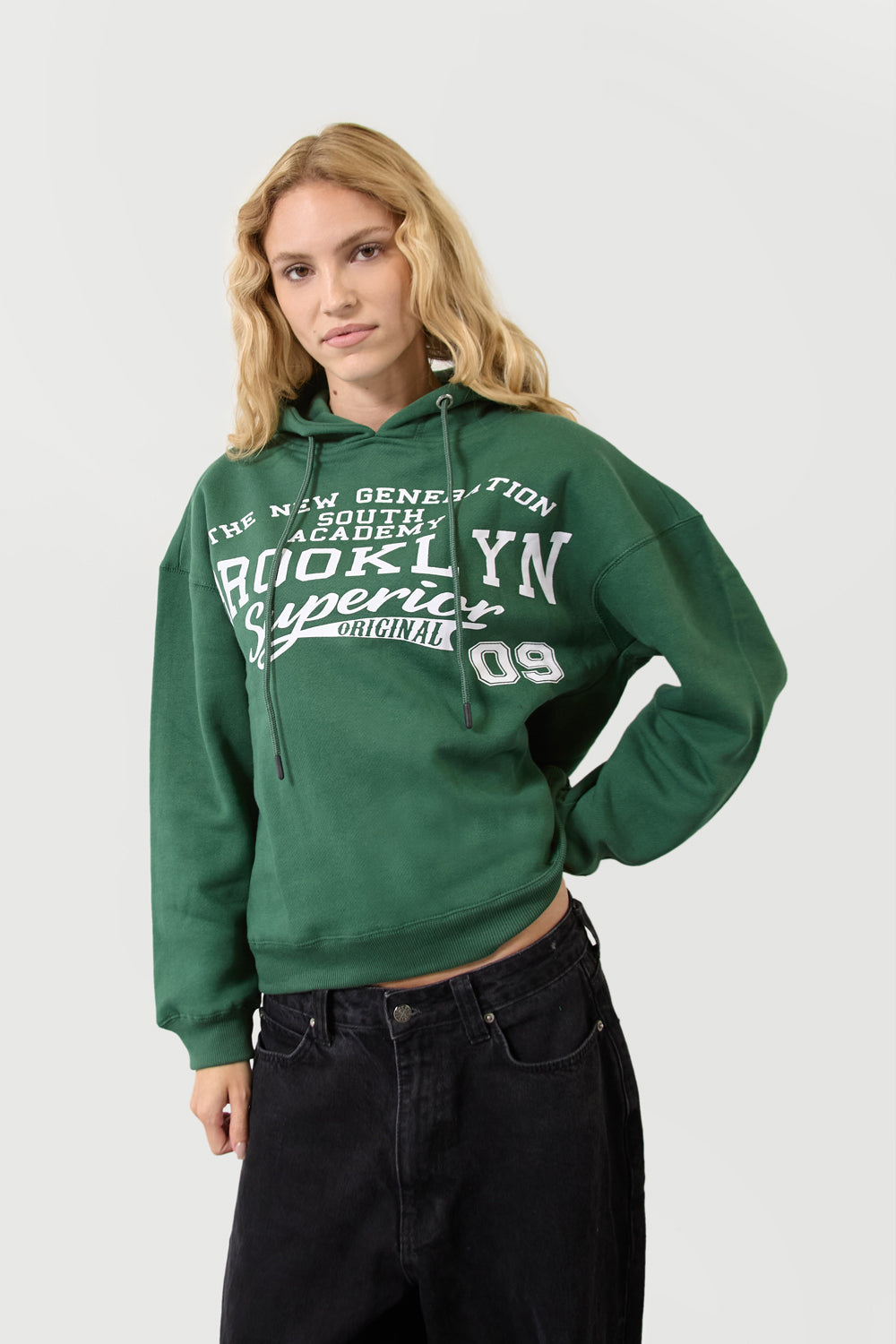 Women’s Brooklyn Green Relax Fit Hoodie - London Attitude