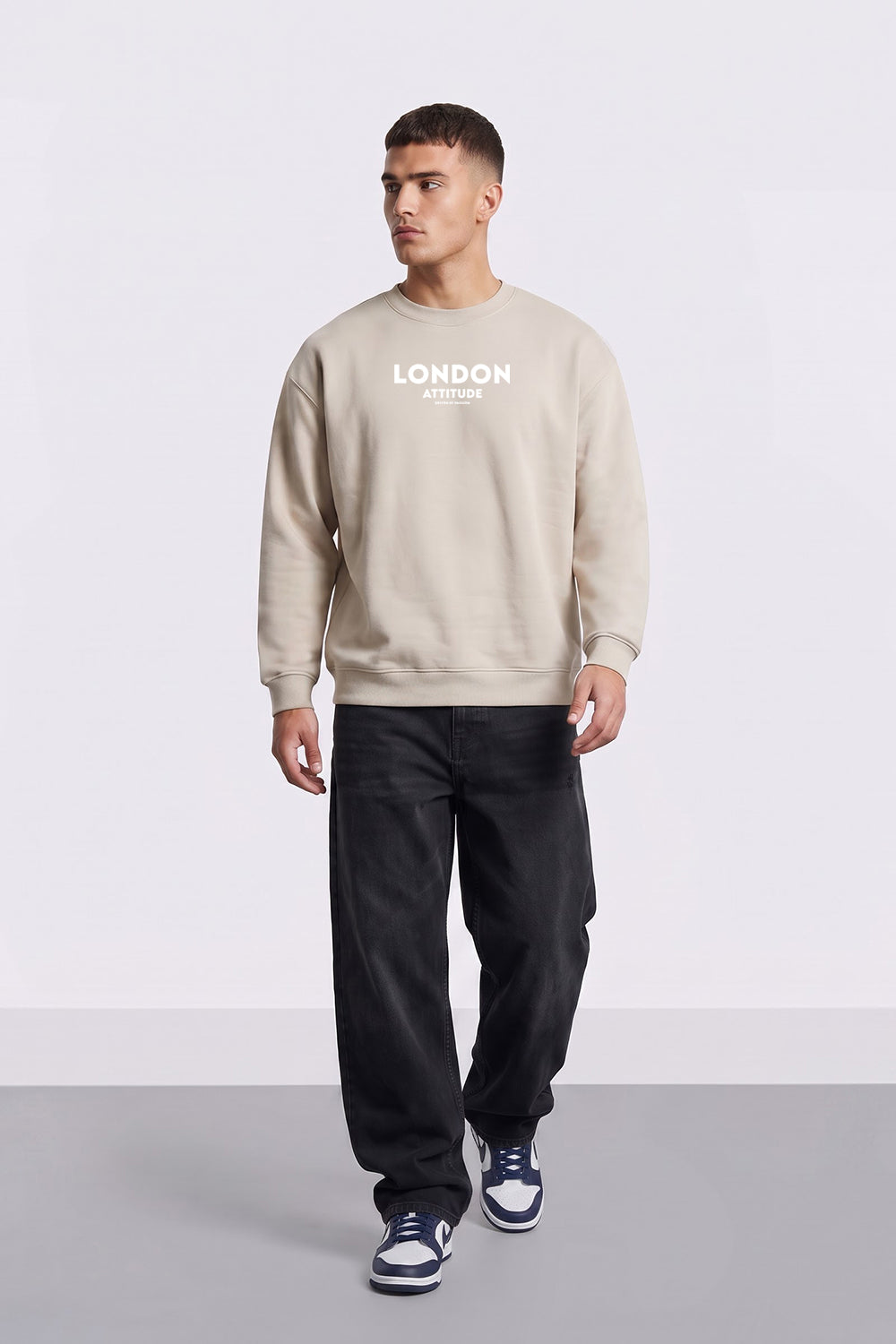 Oversized Dragon Graphic Back Print Sweatshirt