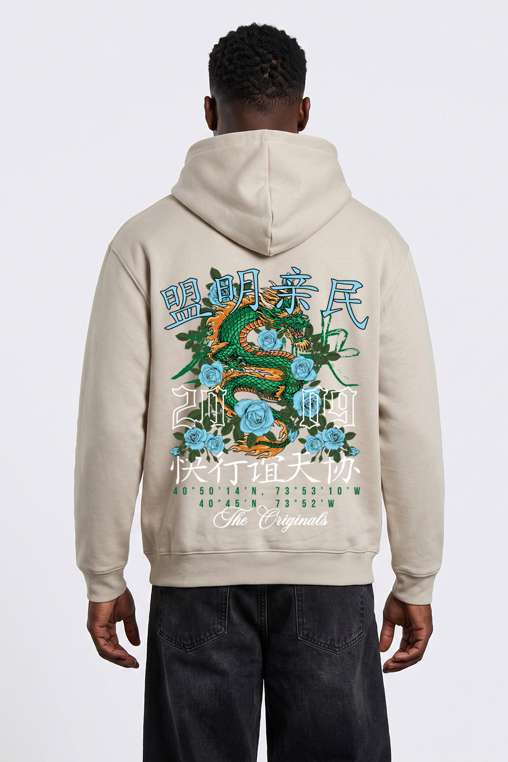 Relaxed Fit Dragon Graphic Hoodie