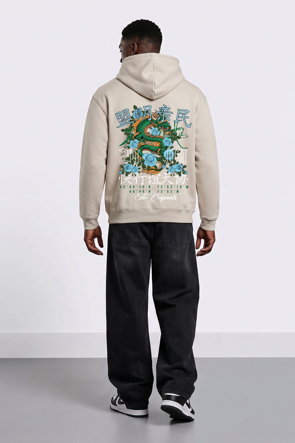 Relaxed Fit Dragon Graphic Hoodie