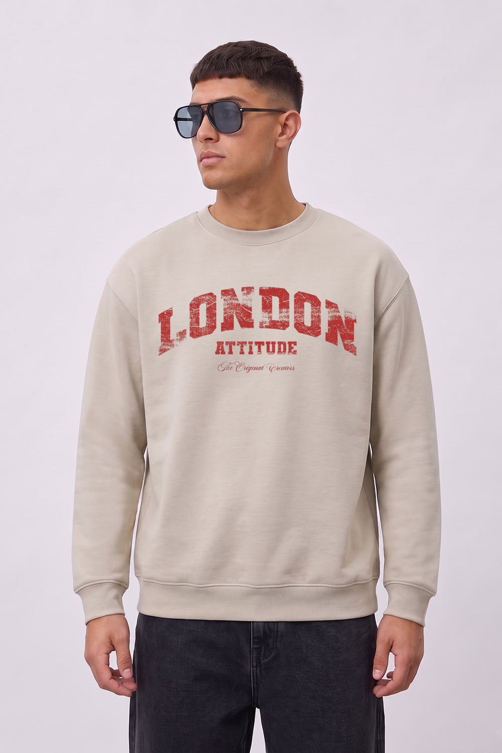 Relaxed Fit Collegiate Graphic Sweatshirt in Red