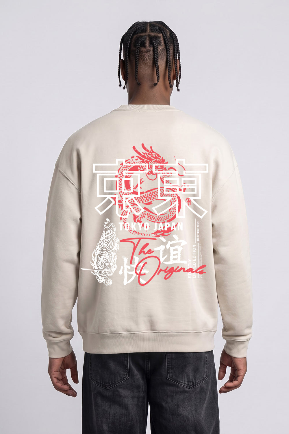 Relaxed Fit Tokyo Dragon & Tiger Sweatshirt