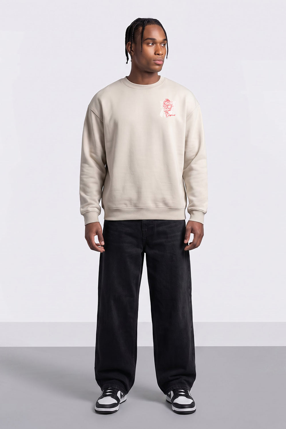 Relaxed Fit Tokyo Dragon & Tiger Sweatshirt