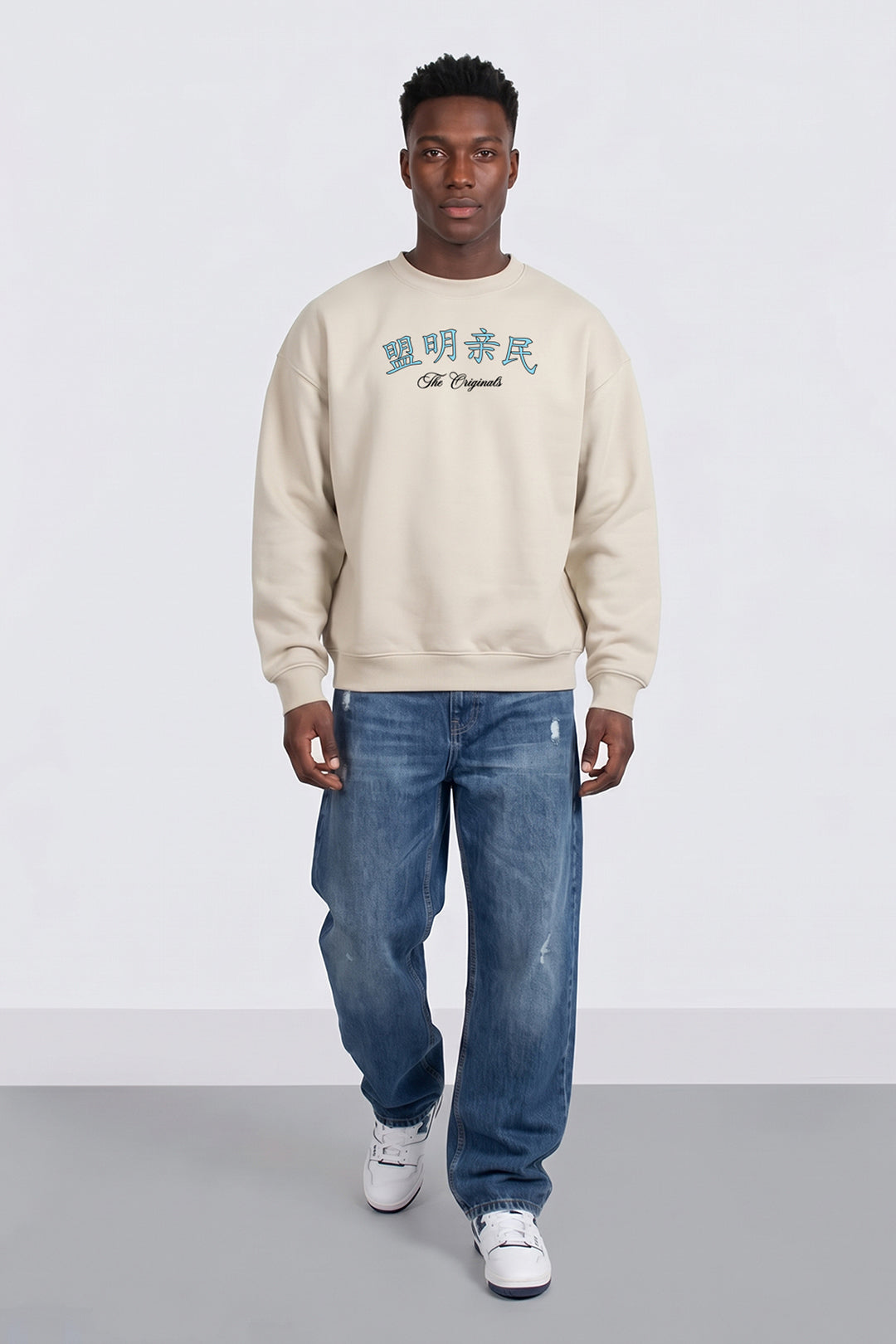 Oversized Heavyweight Japanese Dragon & Floral Graphic Sweatshirt