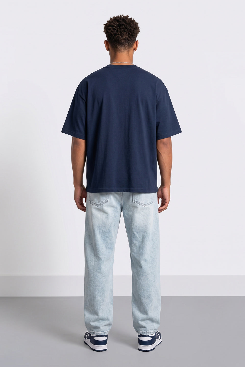 Doberman Oversized Heavyweight T-Shirt in Navy Blue