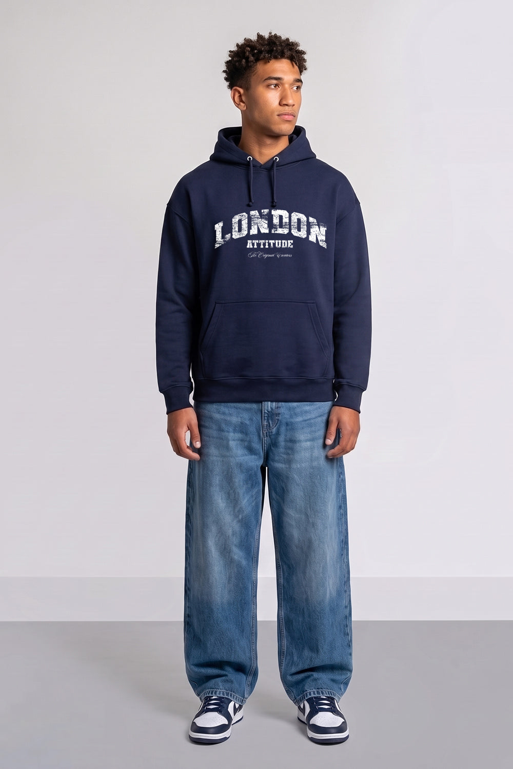Relaxed Fit Collegiate Graphic Hoodie in White