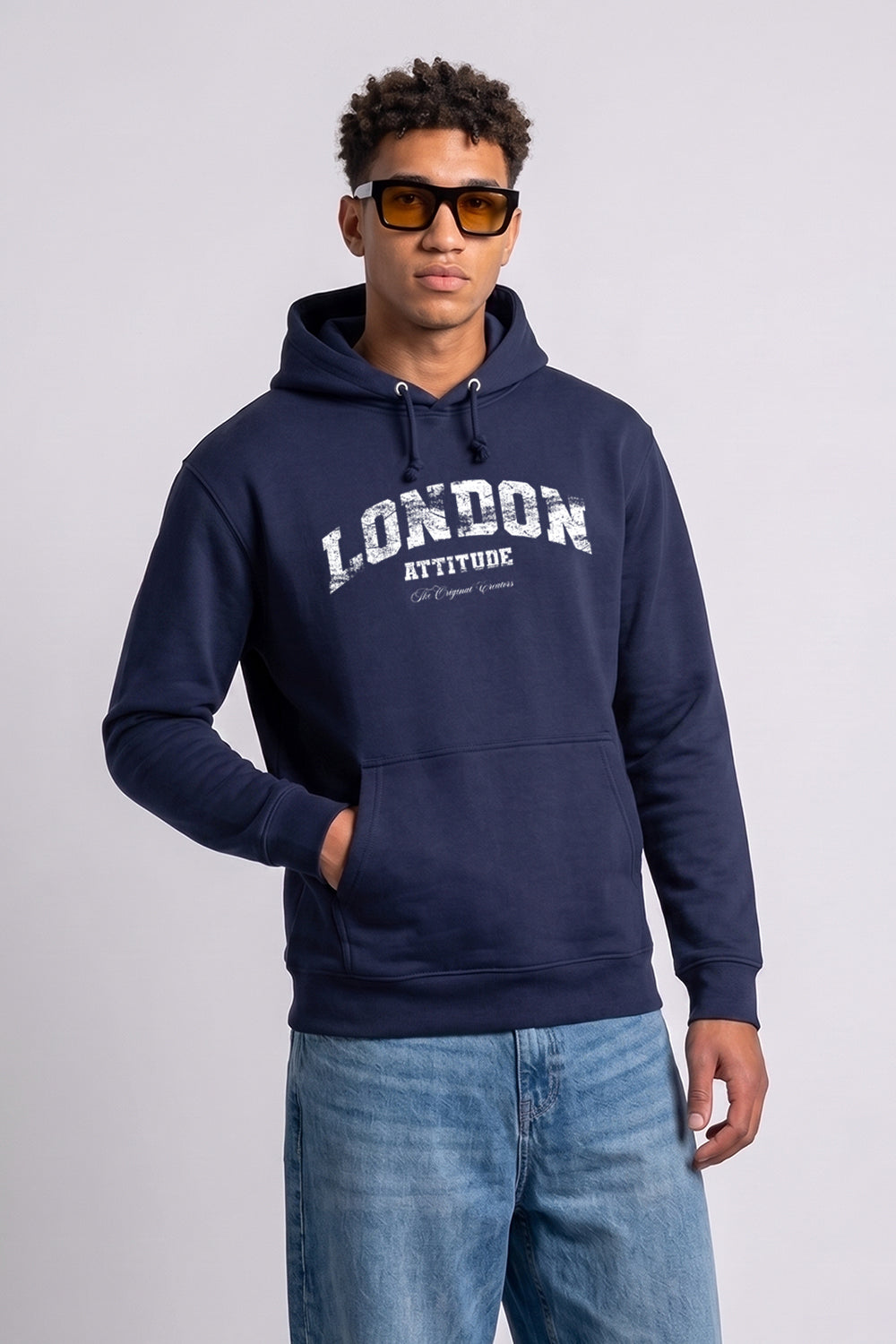 Relaxed Fit Collegiate Graphic Hoodie in White