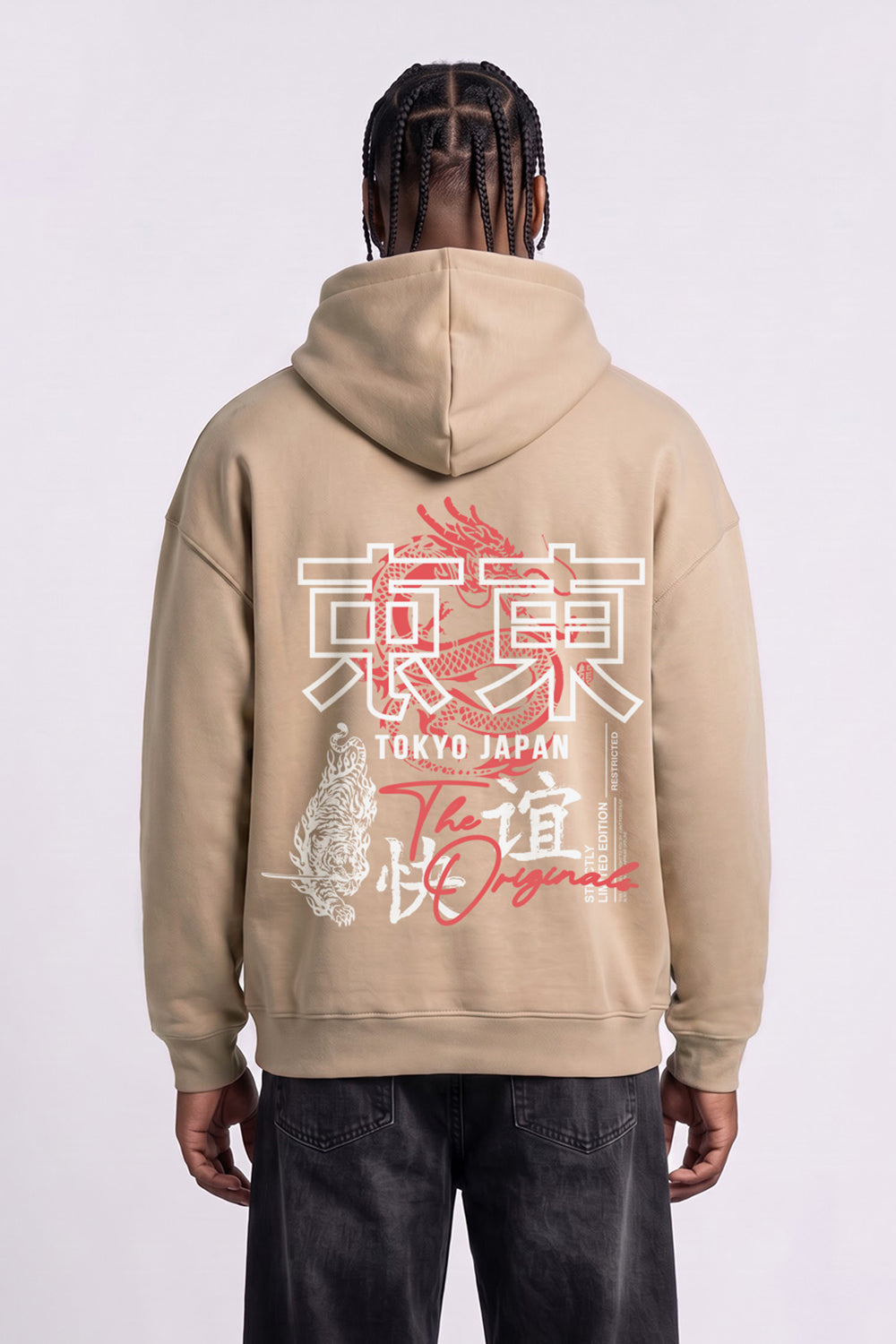 Relaxed Fit Tokyo Japan Graphic Hoodie