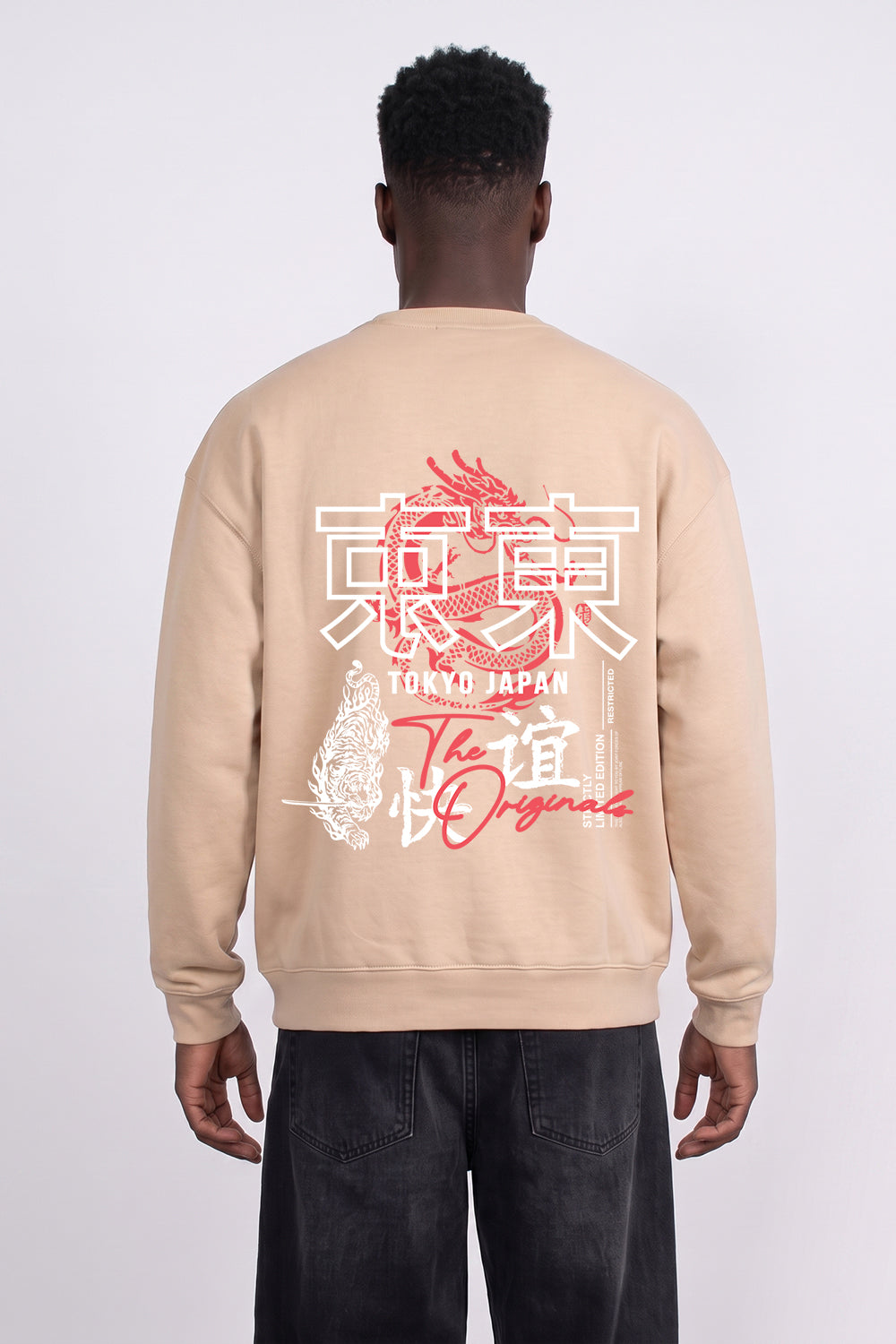 Relaxed Fit Tokyo Dragon & Tiger Sweatshirt
