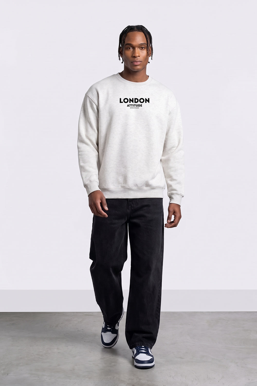 Relaxed Fit Dragon Graphic Sweatshirt in Oatmeal Heather