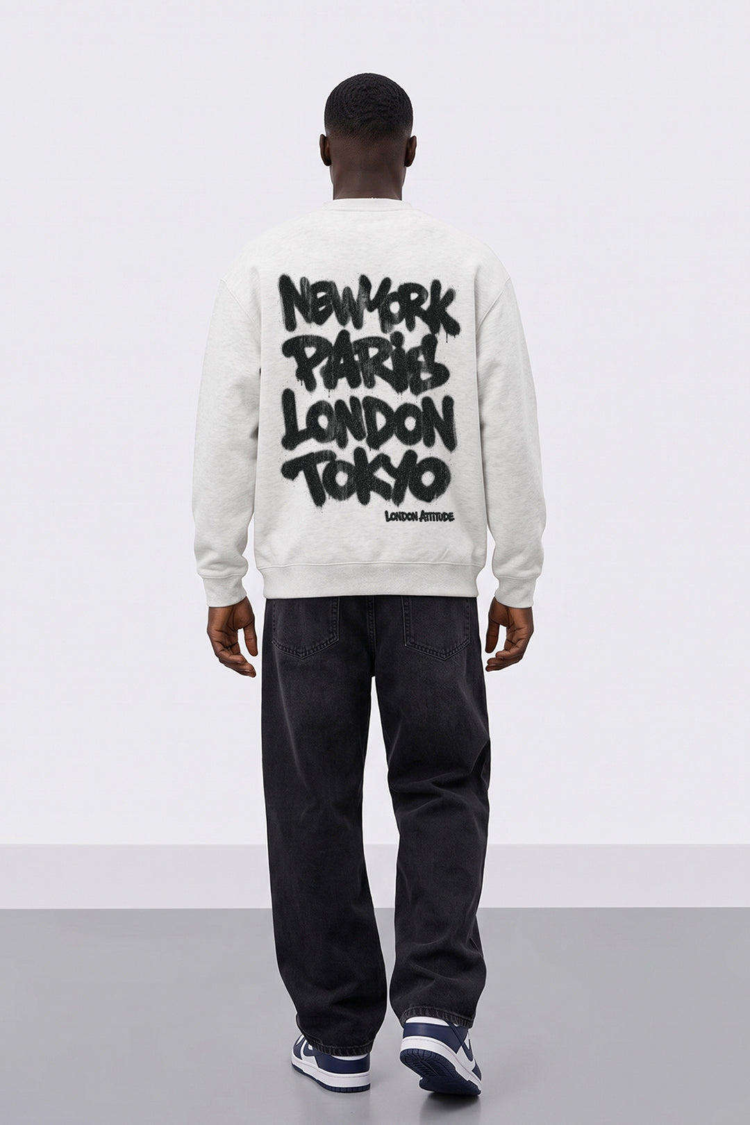 Relaxed Fit City Graffiti Graphic Sweatshirt