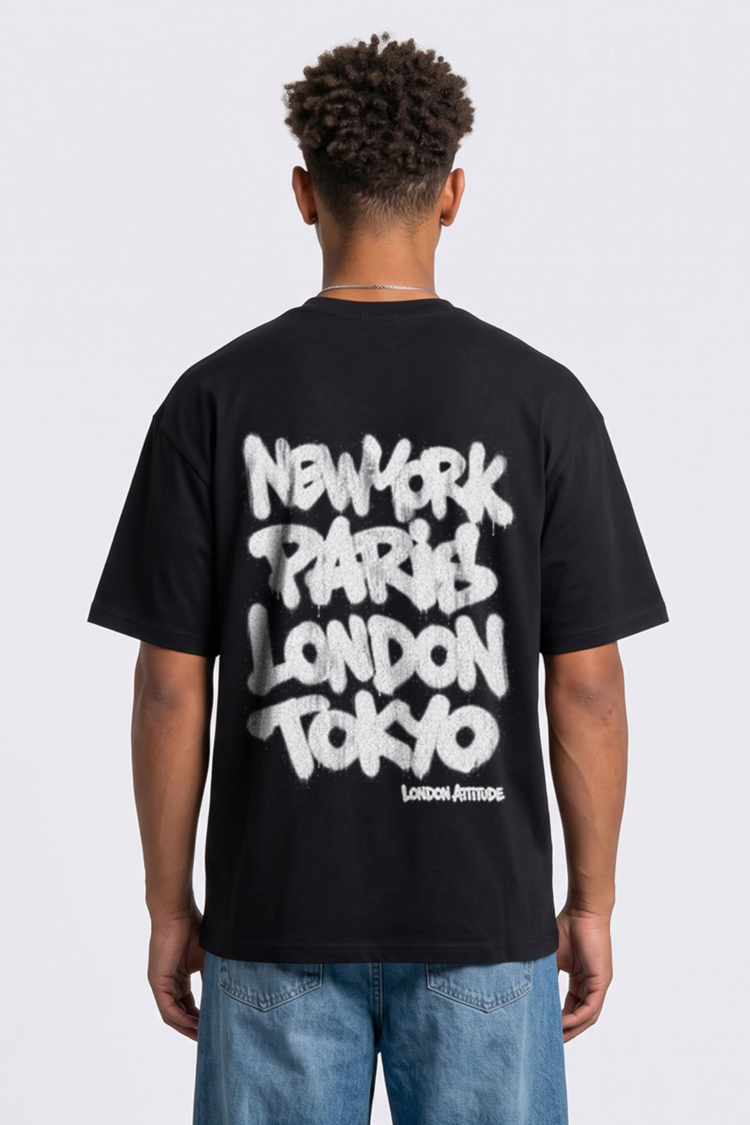 Oversized Heavyweight City Graffiti Graphic T-Shirt