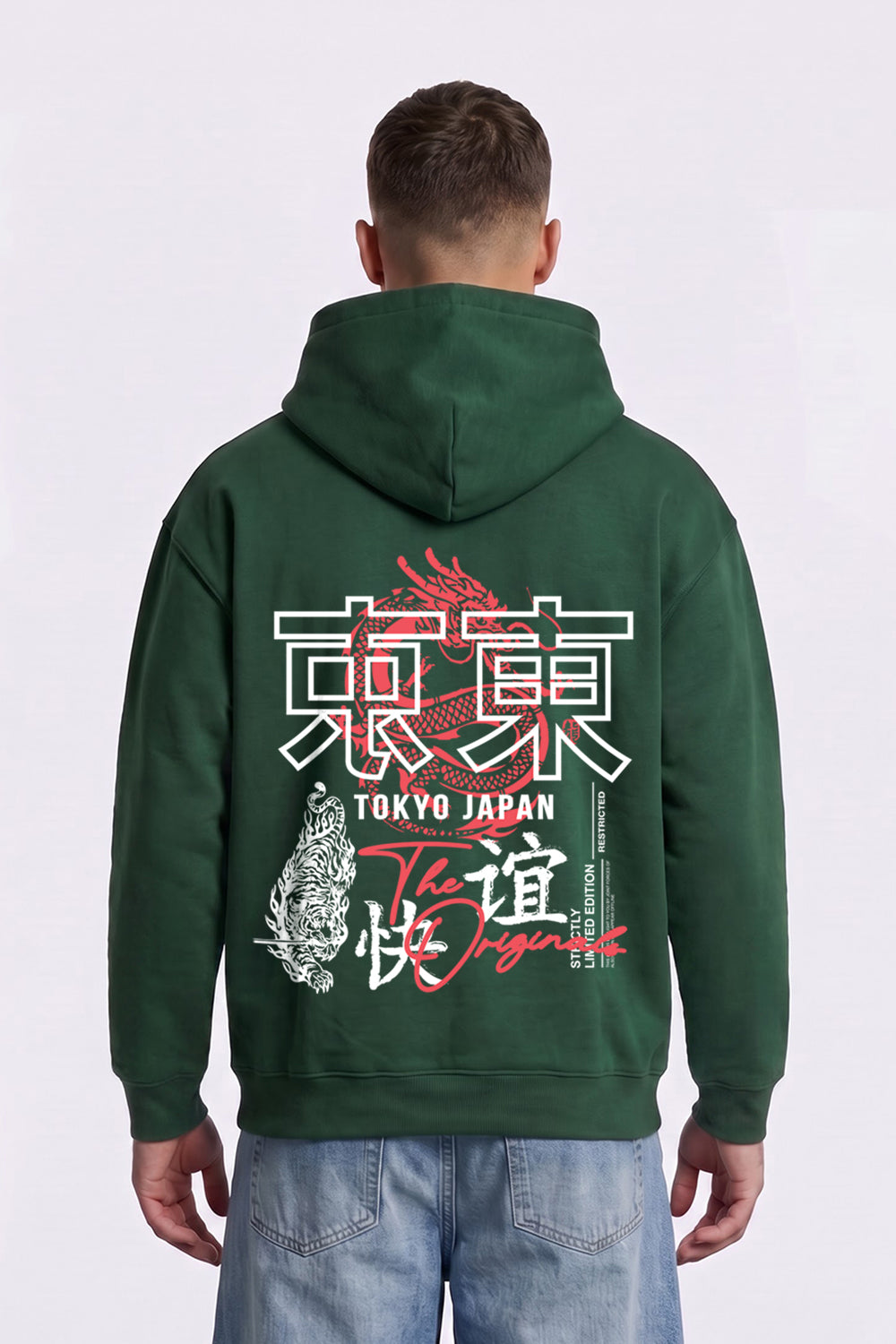 Relaxed Fit Tokyo Japan Graphic Hoodie