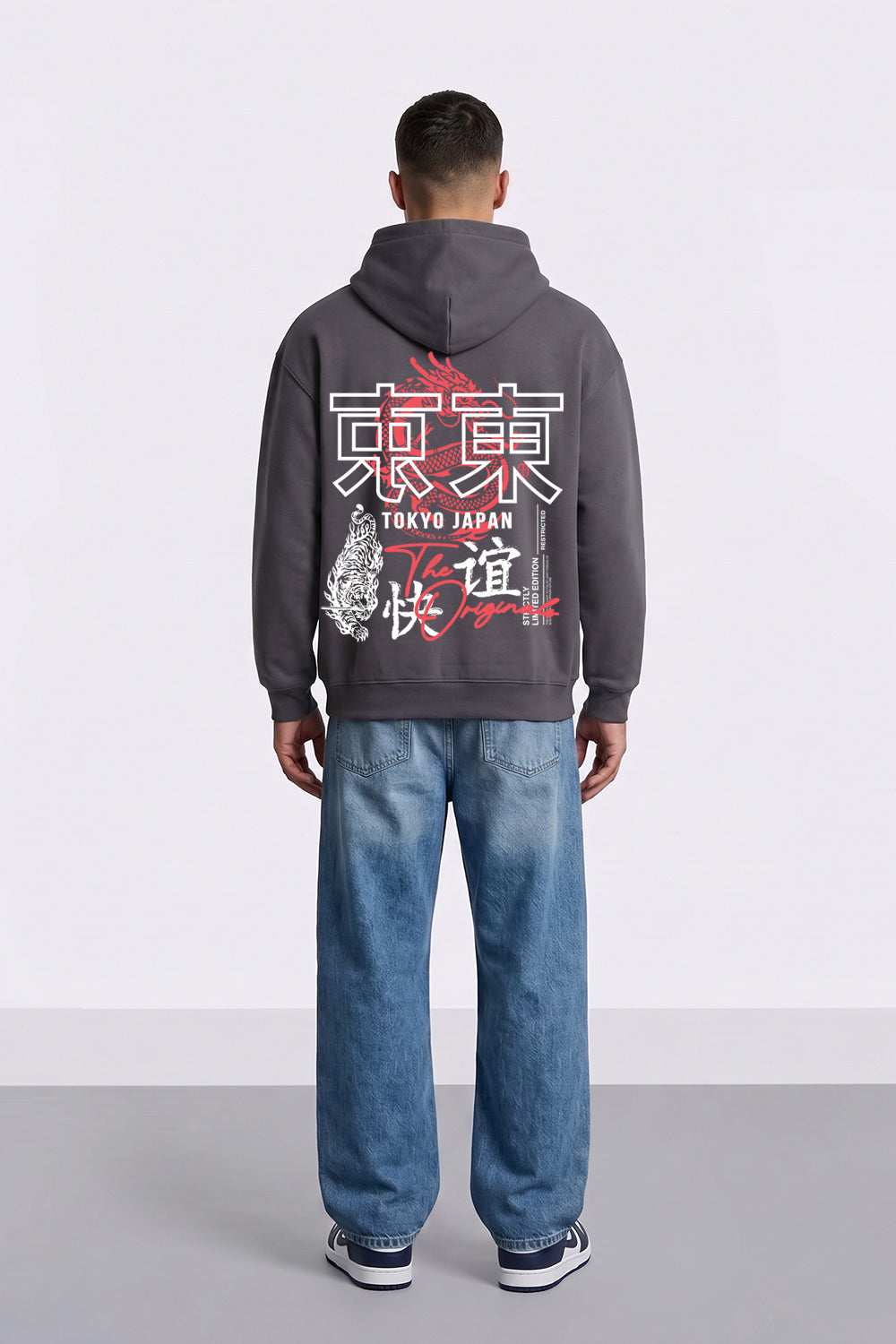 Relaxed Fit Tokyo Japan Graphic Hoodie