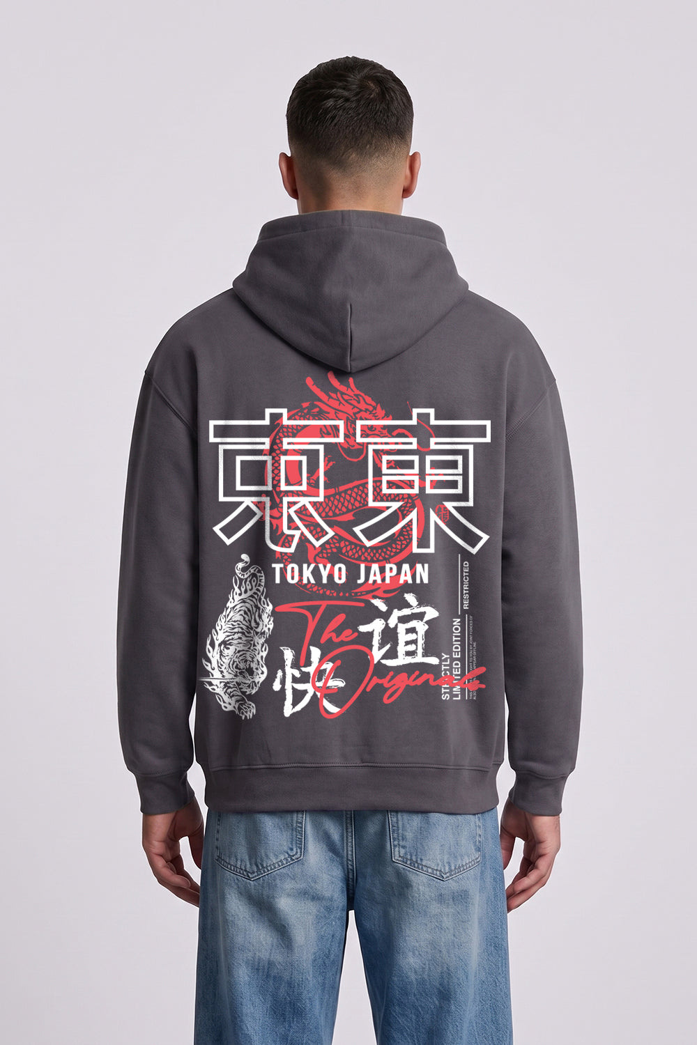 Relaxed Fit Tokyo Japan Graphic Hoodie