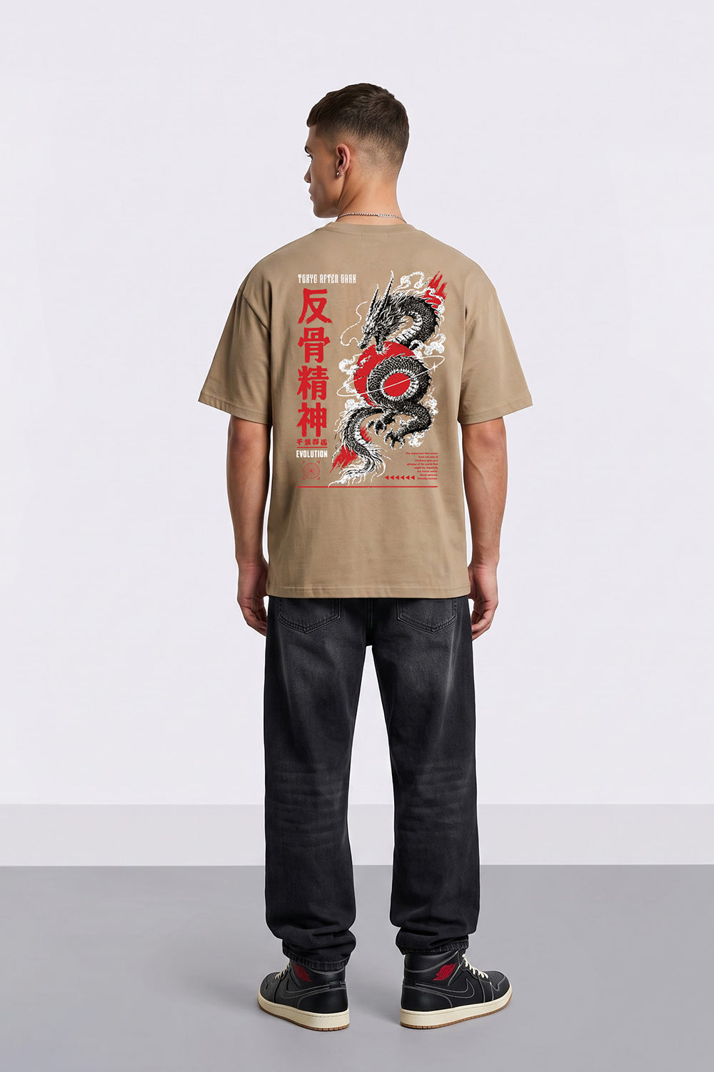 Tokyo After Dark Dragon Oversized Heavyweight Graphic T-Shirt